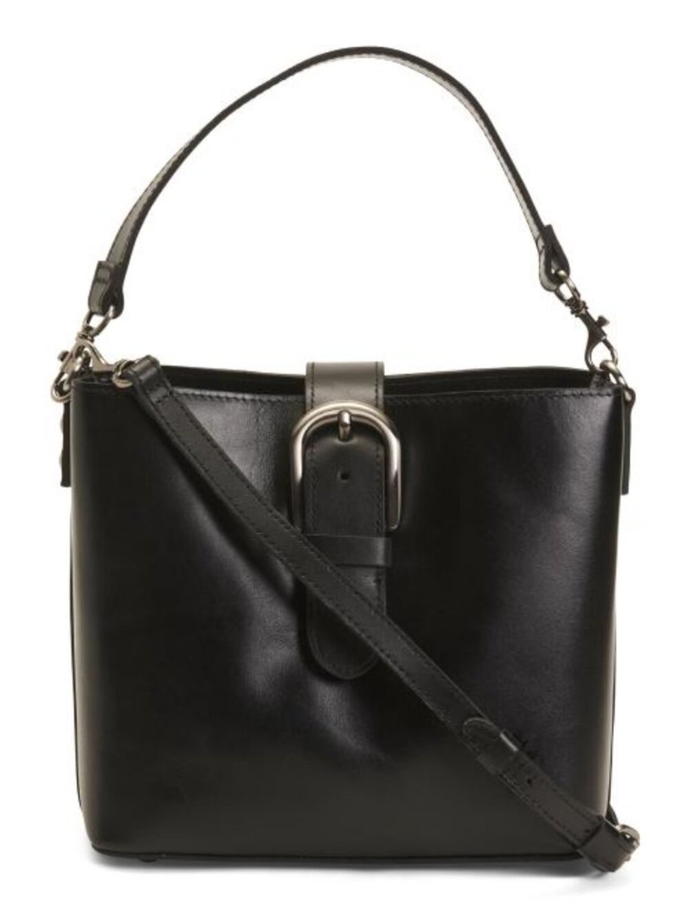 PATRICIA NASH Leather Irving Top Handle Bucket Bag With Strap
